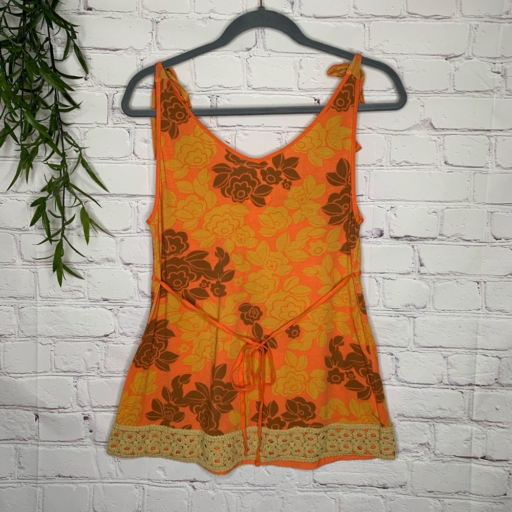 🚫sold🚫 C Keer Anthro orange boho tie shoulder - Picture 4 of 4